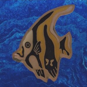 🍊Elegant Black and Brown Fish Brooch NWT